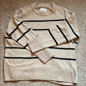Neutral Striped Over Sized Soft Sweater